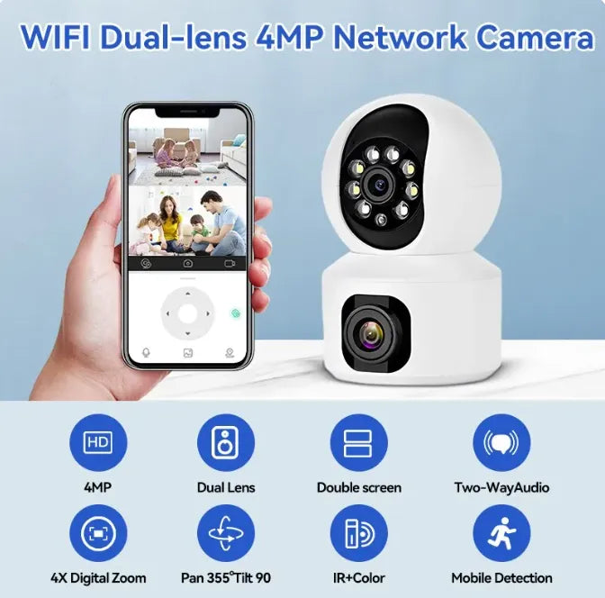 DUAL LENS - 4MP- CCTV - CCTV CAMERA – WIFI CAMERA