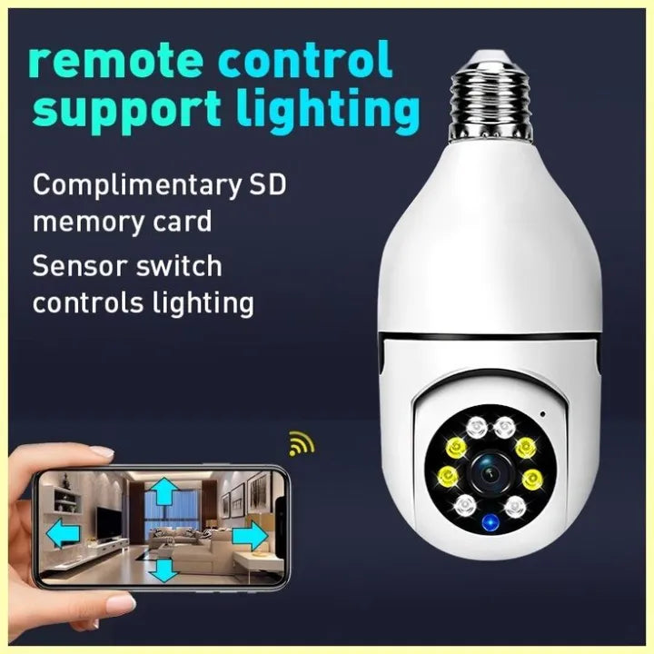 V380pro Wireless Security Camera, Wifi Bulb Camera 1080p PTZ 360° Orginal HD Resolution Waterproof