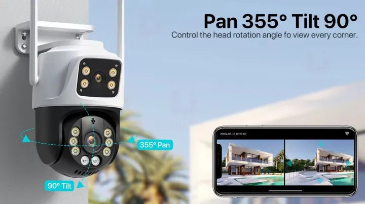 V380pro 4K 8MP HD Wifi PTZ Camera Outdoor 6MP Dual Lens Dual Screen
