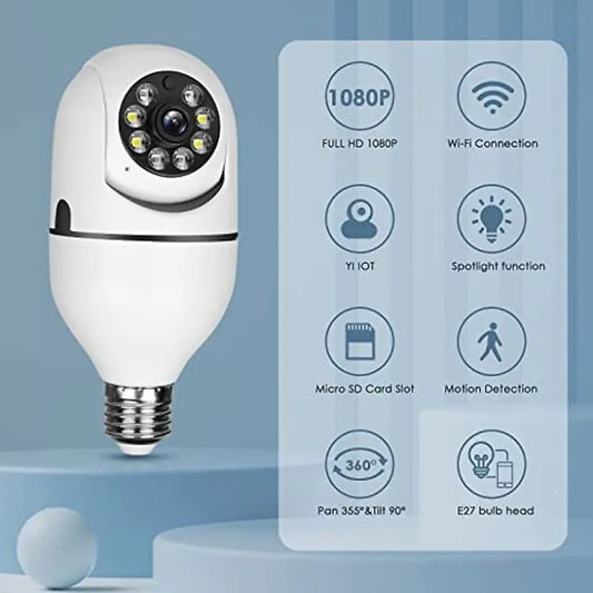 V380pro Wireless Security Camera, Wifi Bulb Camera 1080p PTZ 360° Orginal HD Resolution Waterproof