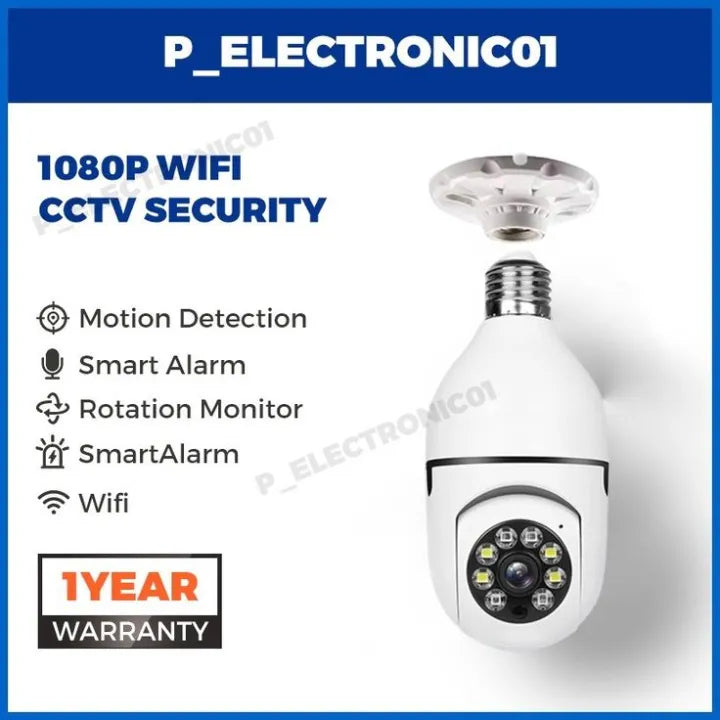V380pro Wireless Security Camera, Wifi Bulb Camera 1080p PTZ 360° Orginal HD Resolution Waterproof